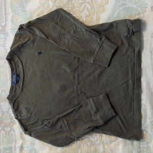 Boys Size 6 Polo by Ralph Lauren Olive Green Long Sleeve Shirt